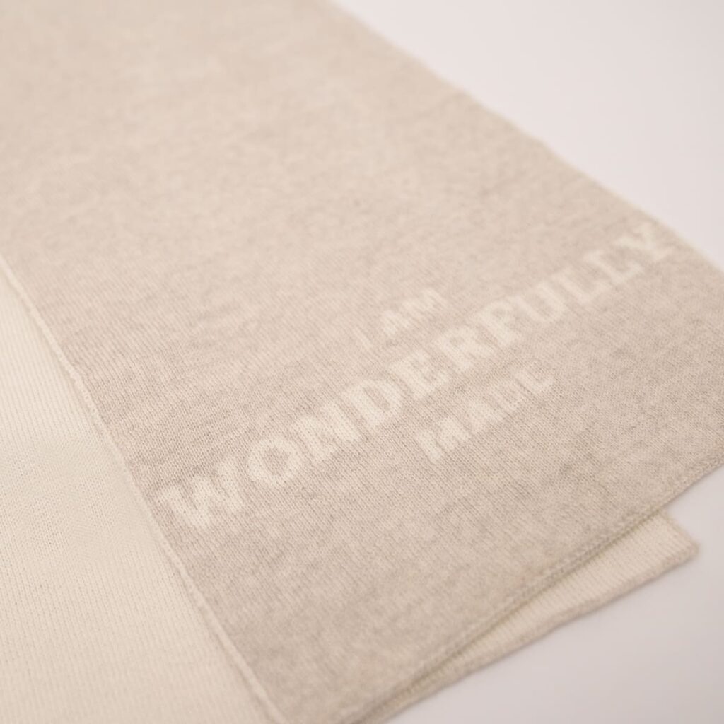 Schal, Unisex Schal, Merinowolle, blau, beige, grau melange, KINGS AND PRIESTS